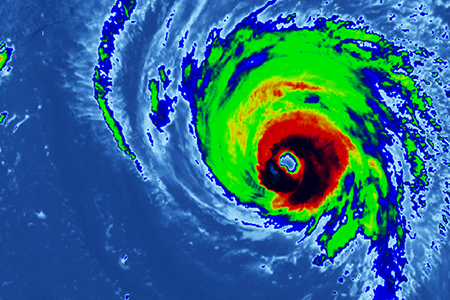 雷达显示5级飓风即将登陆
